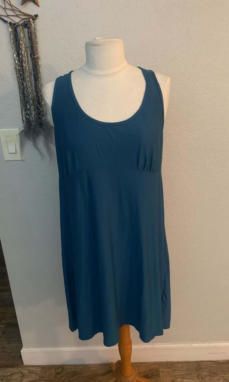 Secret Treasures Nightgown Size XL 16-18 Teal Lace Back Sleep Dress